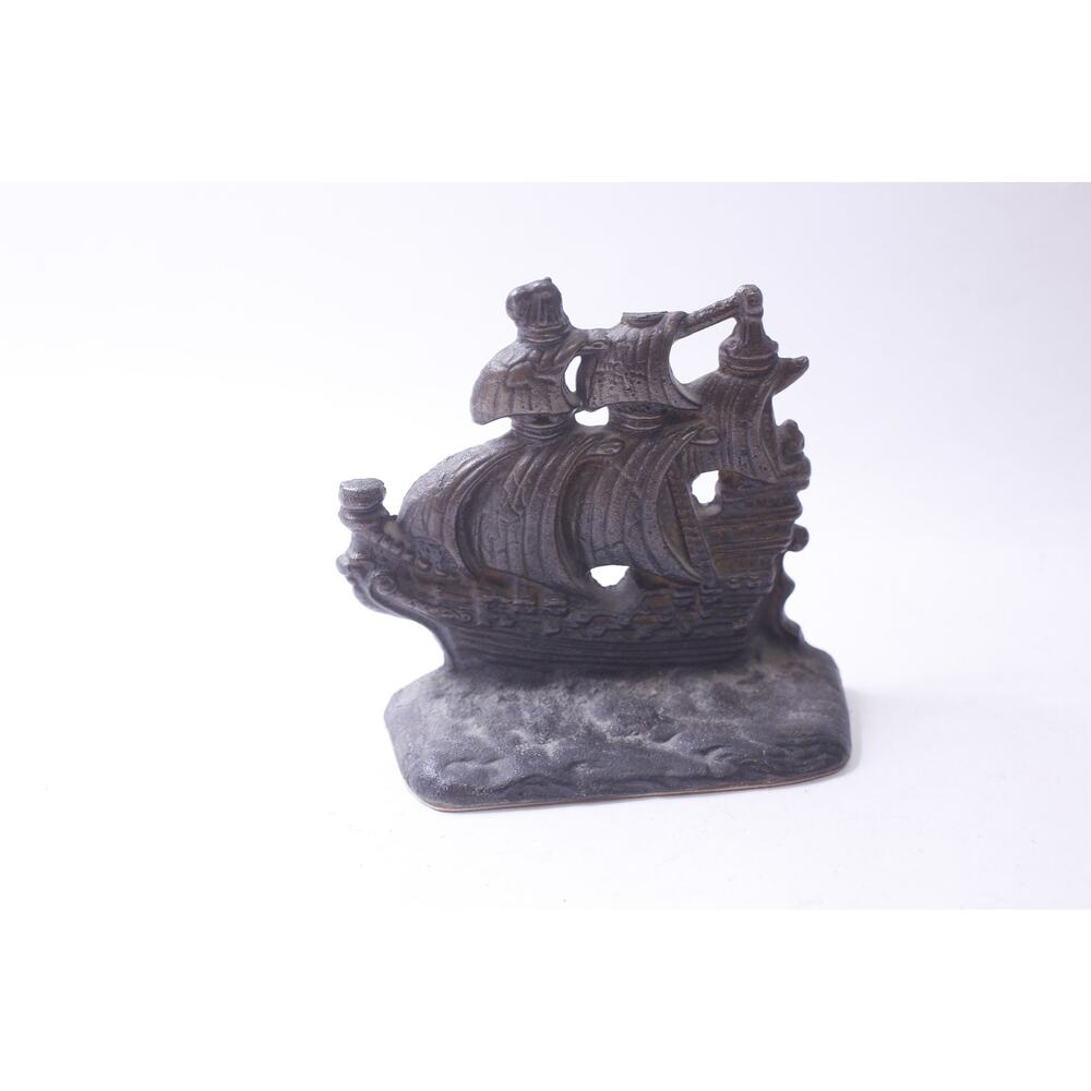 Santa María, Cast Iron Sailing Ship, Door Stop, 6 inches, Book End, Home Decor